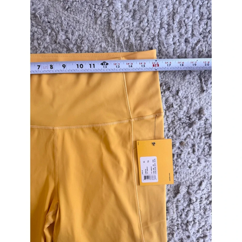 Lole Women Yellow High Waisted Pocketed Bike Shorts Activewear Sz XL - Picture 12 of 12